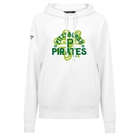 Sweat à capuche blanc pour femme Levelwear Pittsburgh Pirates St. Patrick's Day Adorn Shamrock