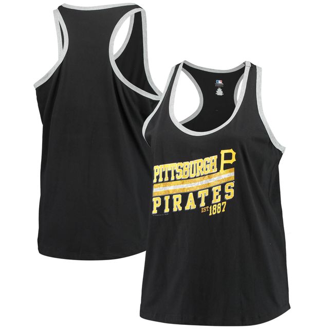 Débardeur noir Majestic Pittsburgh Pirates taille plus pour femmes Believe Greatness