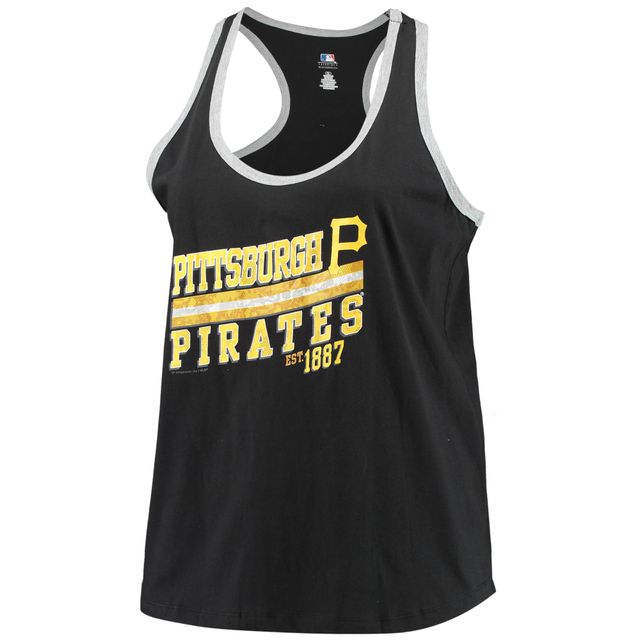 Débardeur noir Majestic Pittsburgh Pirates taille plus pour femmes Believe Greatness