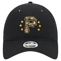 Casquette réglable noire Pittsburgh Pirates 2024 pour la Journée des forces armées 9TWENTY New Era pour femme