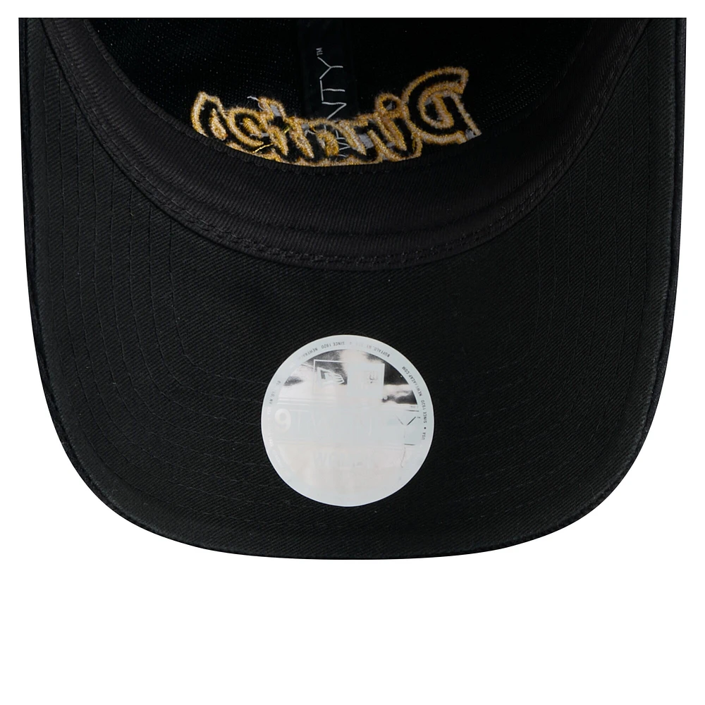 Casquette ajustable 9TWENTY en velours côtelé noir des Pirates de Pittsburgh de New Era pour femme