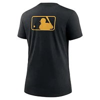 Women's Nike Black Pittsburgh Pirates Authentic Collection Early Work Tri-Blend T-Shirt