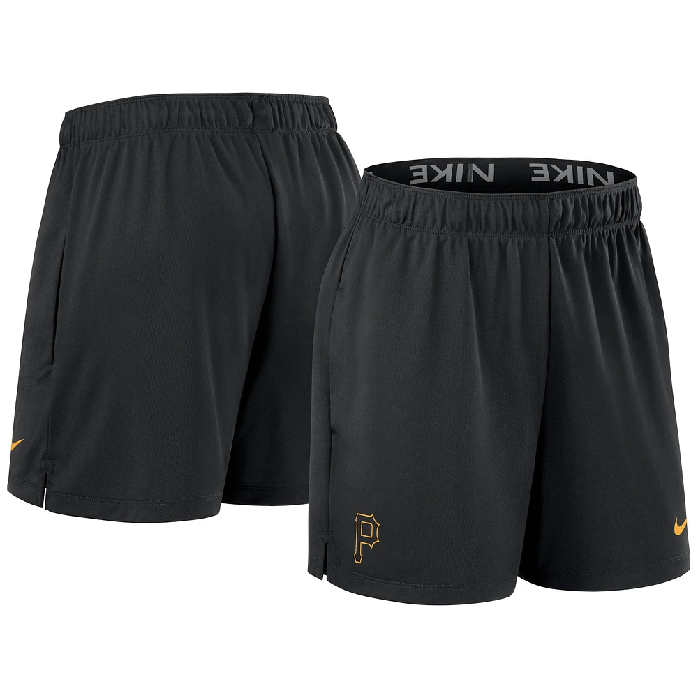 Women's Nike Black Pittsburgh Pirates Authentic Collection Knit Shorts