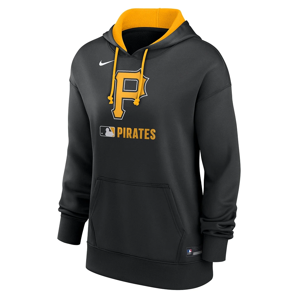 Sweat à capuche Nike Pittsburgh Pirates Authentic Collection Performance pour femme, noir