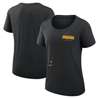 Women's Nike Black Pittsburgh Pirates Authentic Collection Performance Scoop Neck T-Shirt