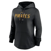 Women's Nike Black Pittsburgh Pirates Authentic Collection Pregame Performance Pullover Hoodie