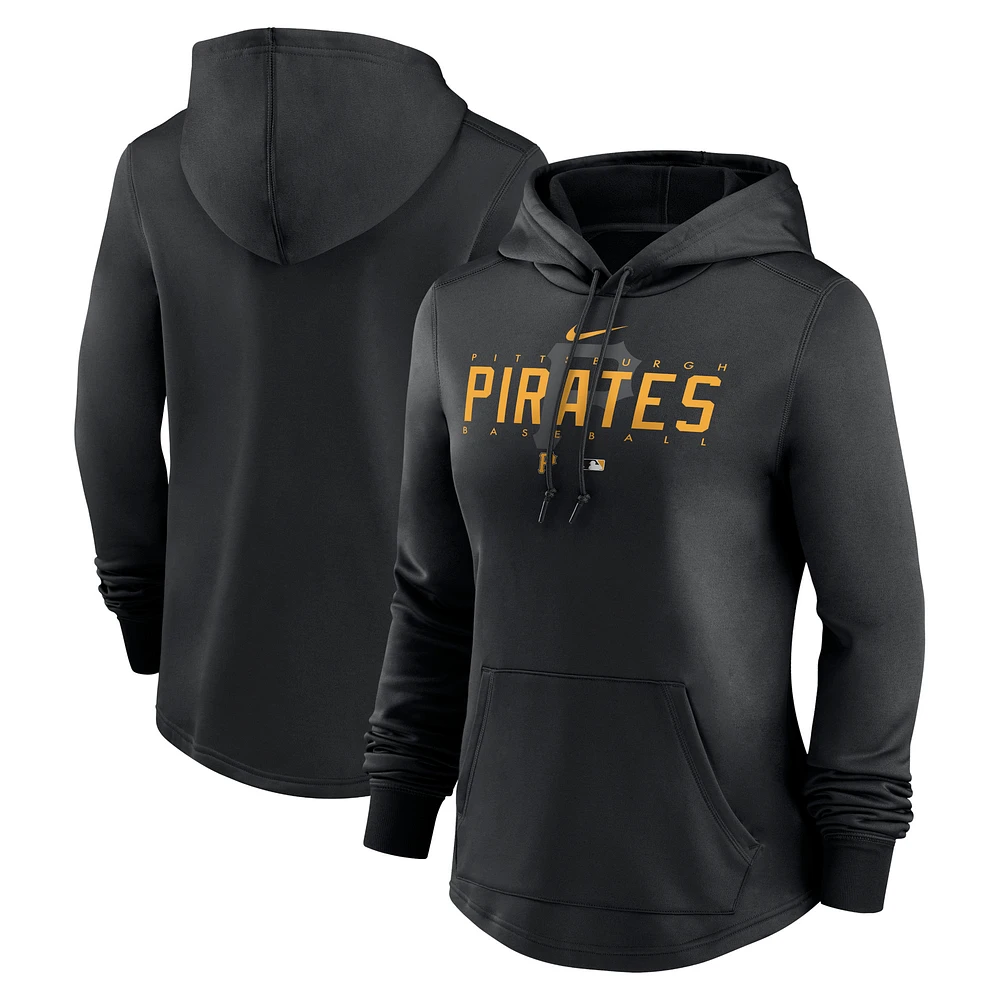 Women's Nike Black Pittsburgh Pirates Authentic Collection Pregame Performance Pullover Hoodie