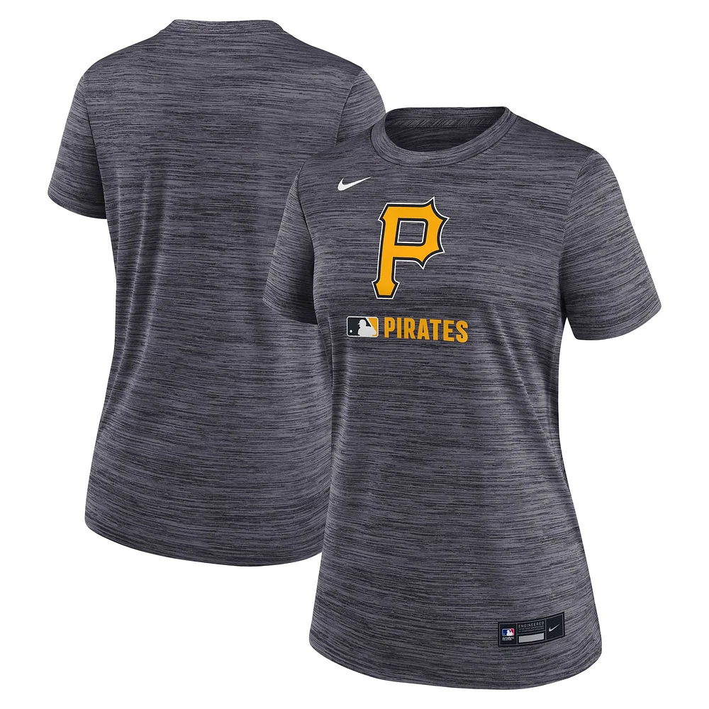 Women's Nike  Black Pittsburgh Pirates Authentic Collection Velocity Performance T-Shirt