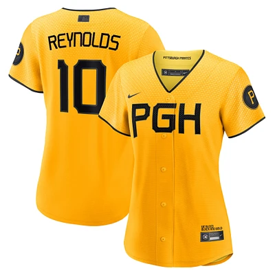 Maillot de joueur réplique Nike Bryan Reynolds doré des Pittsburgh Pirates City Connect pour femme