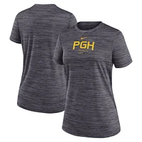 Women's Nike Charcoal Pittsburgh Pirates City Connect Practice Velocity T-Shirt