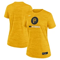 Women's Nike Gold Pittsburgh Pirates Authentic Collection City Connect Velocity Performance T-Shirt