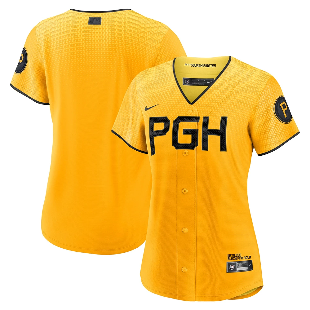 Maillot réplique Nike doré Pittsburgh Pirates City Connect pour femme