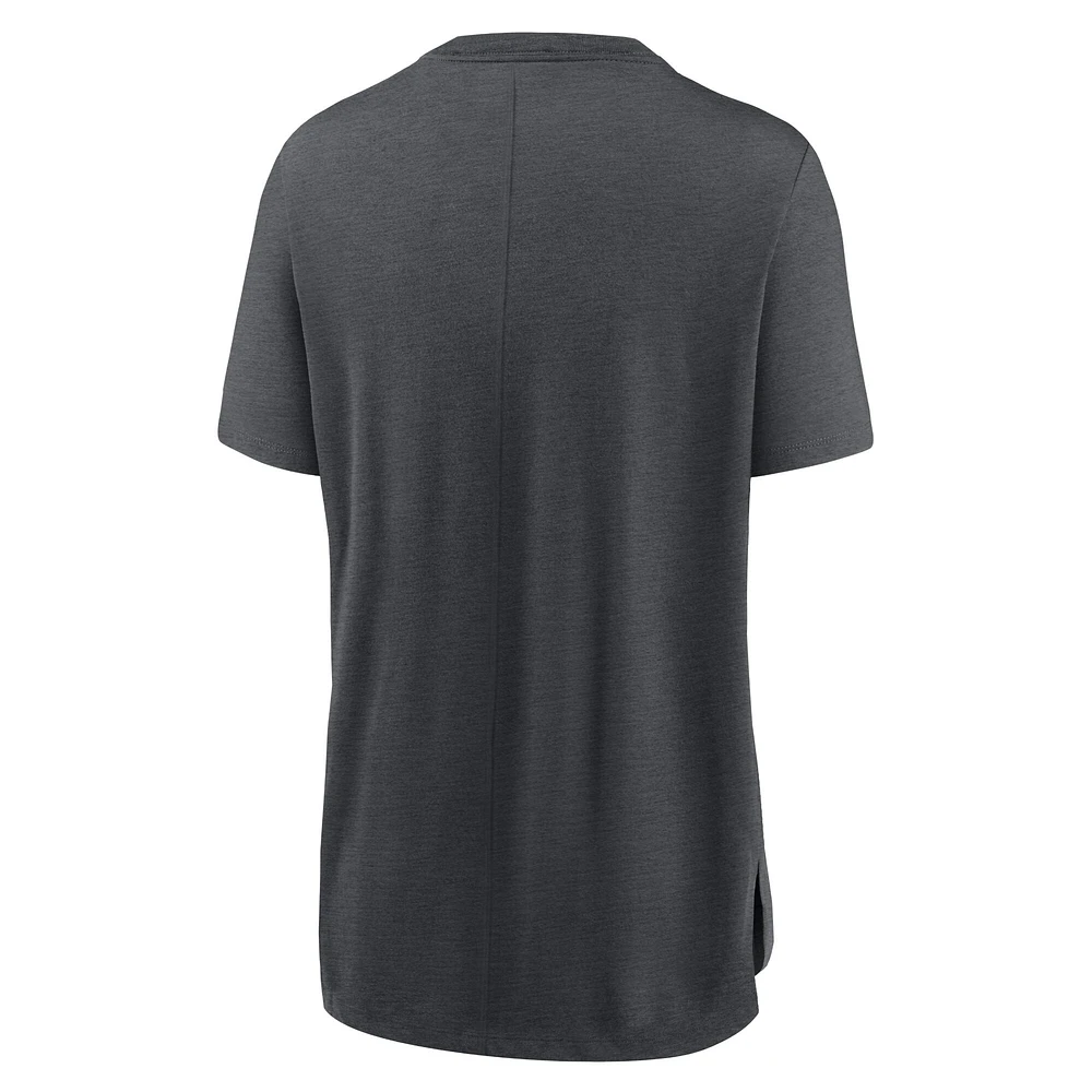 T-shirt à trois mélanges pour femme Nike Heather Charcoal Pittsburgh Pirates Authentic Collection Early Work