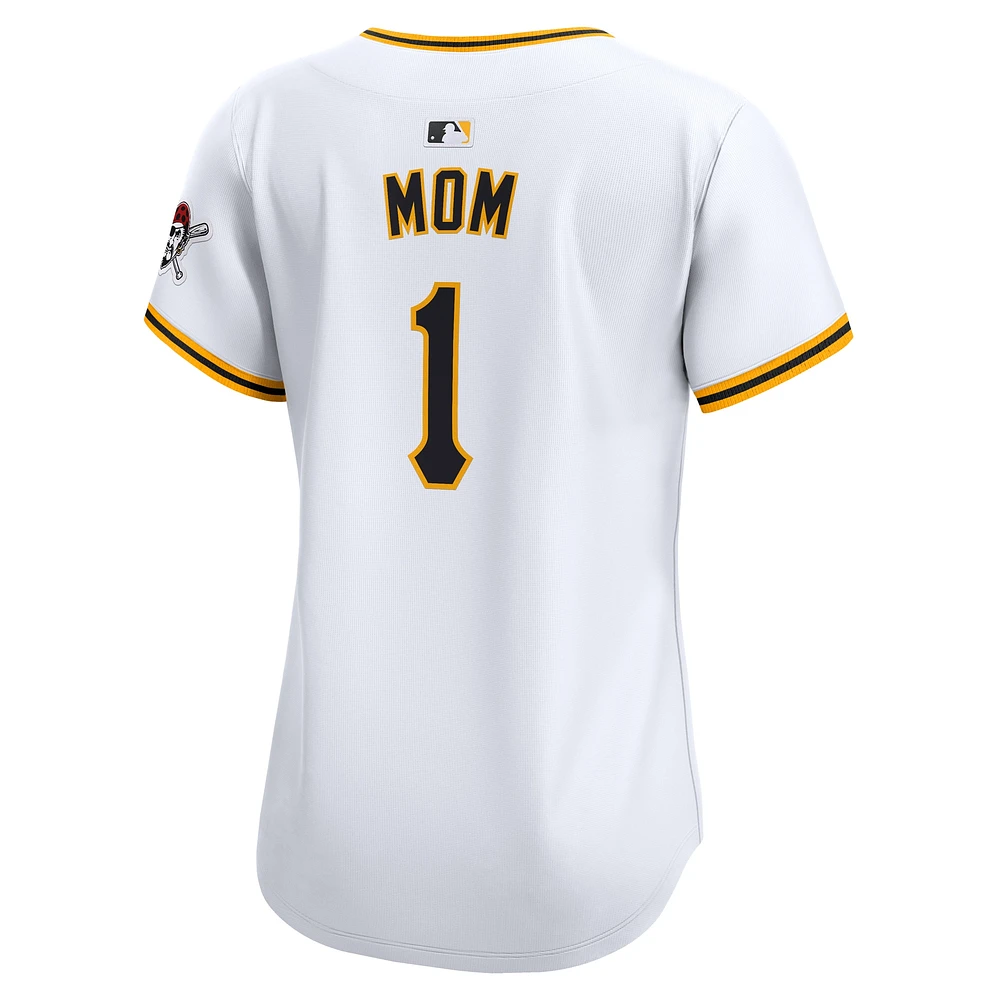 Women's Nike White Pittsburgh Pirates #1 Mom Home Limited Jersey