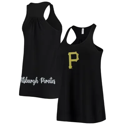 Pittsburgh Pirates Soft as a Grape Women's Front & Back Tank Top - Black