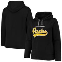 Women's Soft as a Grape Black Pittsburgh Pirates Plus Side Split Pullover Hoodie