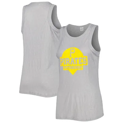 Pittsburgh Pirates Soft as a Grape Women's Tri-Blend Tank Top - Gray