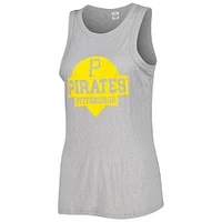 Women's Soft as a Grape Gray Pittsburgh Pirates Tri-Blend Tank Top