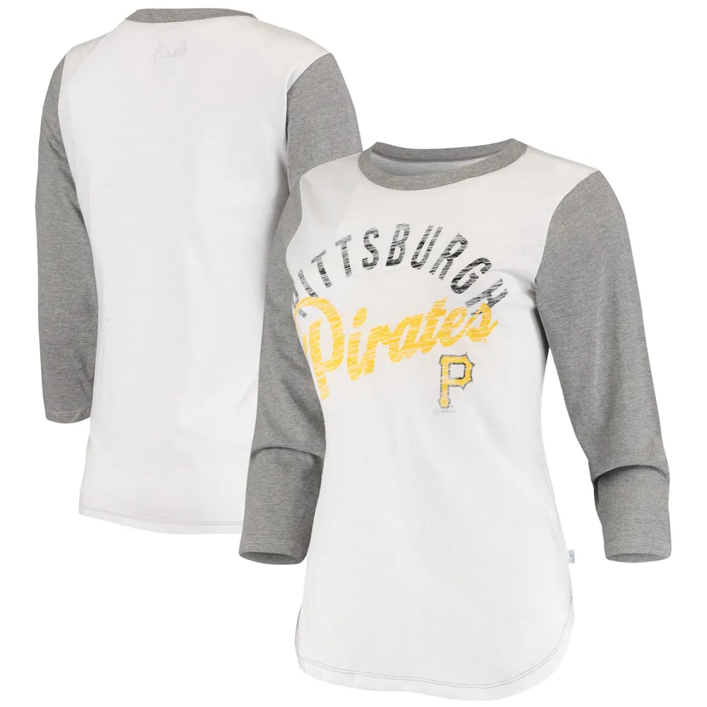 Women's Pittsburgh Pirates Touch White Baseball 3/4-Sleeve T-Shirt
