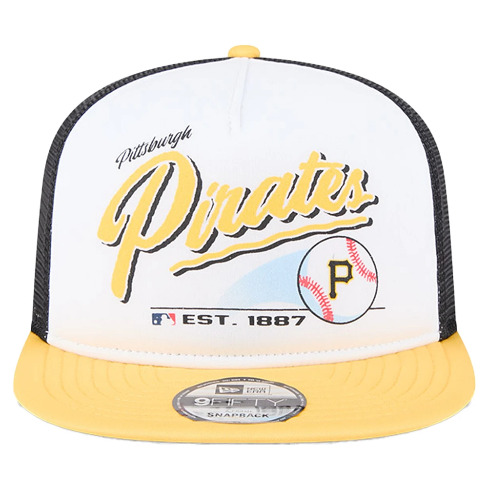 Youth New Era  White Pittsburgh Pirates Retro 9FIFTY Snapback Hat