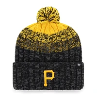 Bonnet en tricot à revers Cascade '47 noir des Pirates de Pittsburgh pour jeunes avec pompon