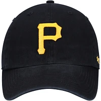 Youth '47 Black Pittsburgh Pirates Team Logo Clean Up Adjustable Hat