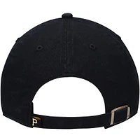 Youth '47 Black Pittsburgh Pirates Team Logo Clean Up Adjustable Hat