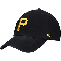 Youth '47 Black Pittsburgh Pirates Team Logo Clean Up Adjustable Hat