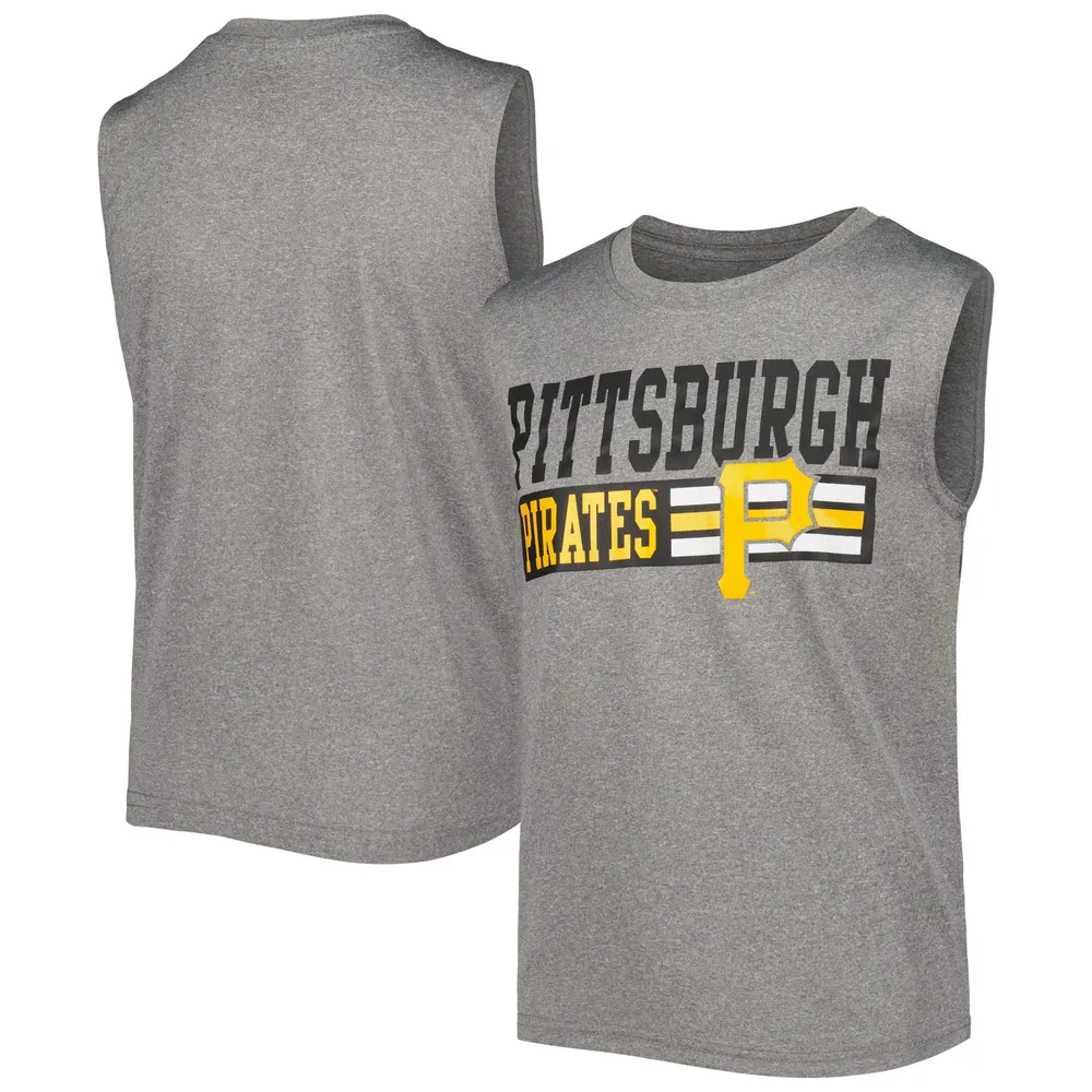 MLB Productions Youth Heather Gray Pittsburgh Pirates Sleeveless T-Shirt