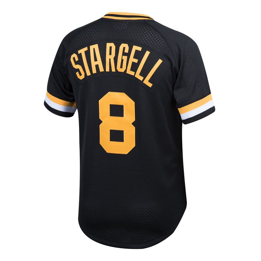 Youth Mitchell & Ness Willie Stargell Black Pittsburgh Pirates Cooperstown  Collection Mesh Batting Practice Jersey