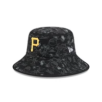 Youth New Era  Black Pittsburgh Pirates 2025 Spring Training All Over Print Bucket Hat