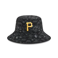Youth New Era  Black Pittsburgh Pirates 2025 Spring Training All Over Print Bucket Hat