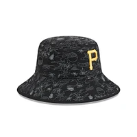 Youth New Era  Black Pittsburgh Pirates 2025 Spring Training All Over Print Bucket Hat
