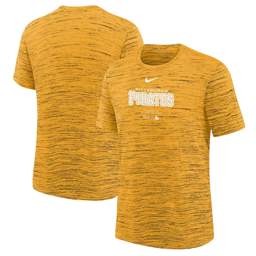 T-shirt Nike Gold Pittsburgh Pirates Authentic Collection Practice Performance pour jeune