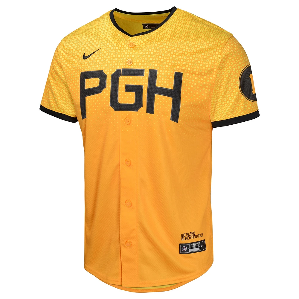 Maillot Nike Gold Pittsburgh Pirates City Connect Limited pour jeunes