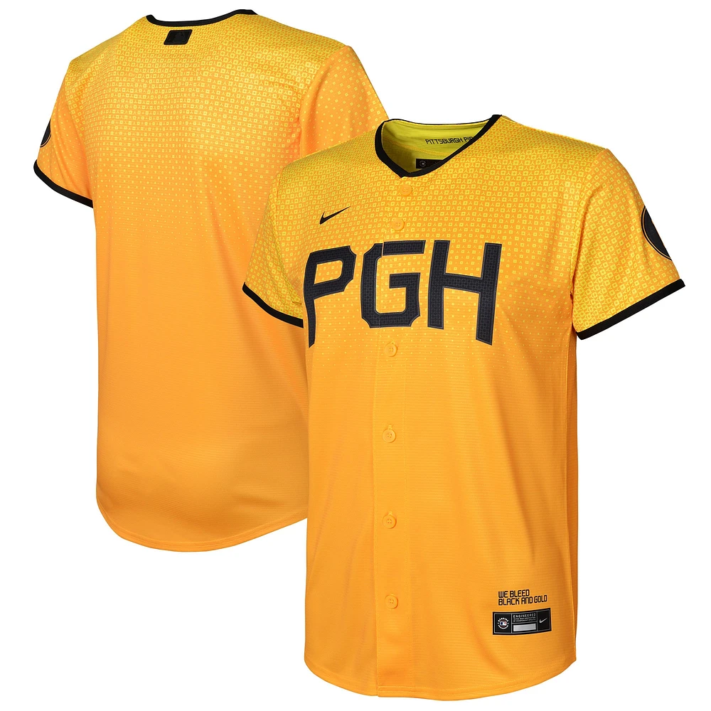 Maillot réplique Nike doré Pittsburgh Pirates City Connect pour jeune