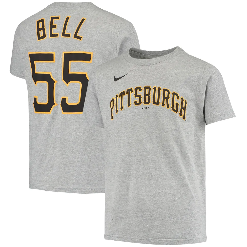 Nike Youth Nike Josh Bell Heathered Gray Pittsburgh Pirates Name & Number T- Shirt