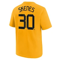 Youth Nike Paul Skenes Gold Pittsburgh Pirates Fuse City Connect Name & Number T-Shirt