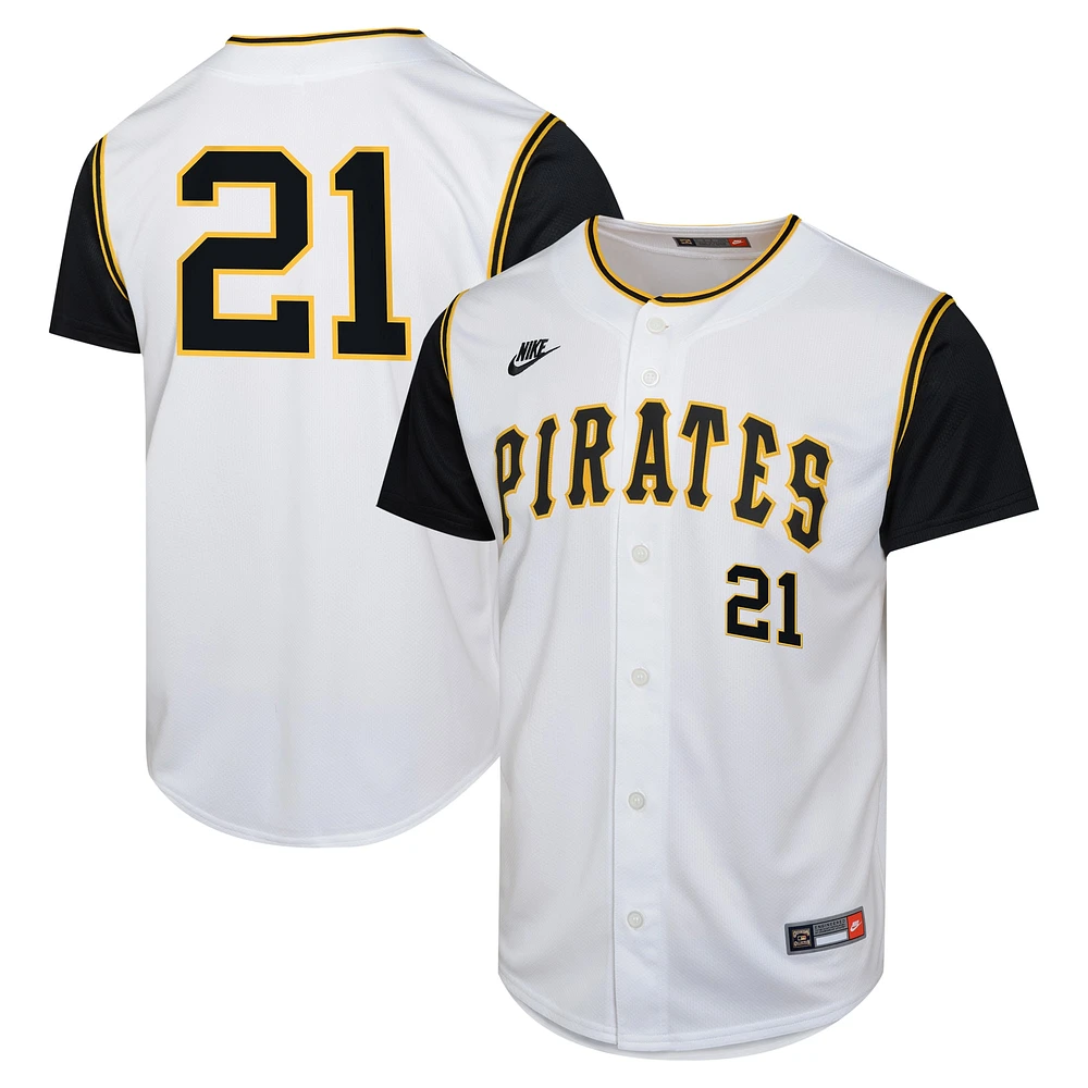 Maillot de joueur Nike Roberto Clemente blanc Pittsburgh Pirates Cooperstown Collection Limited pour jeune