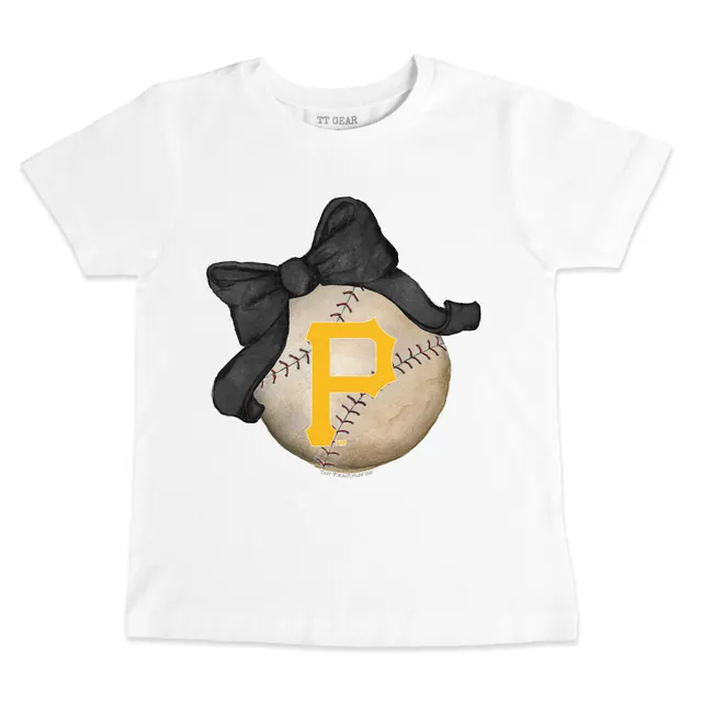 Lids Pittsburgh Pirates Tiny Turnip Youth Baseball Bow T-Shirt - Black