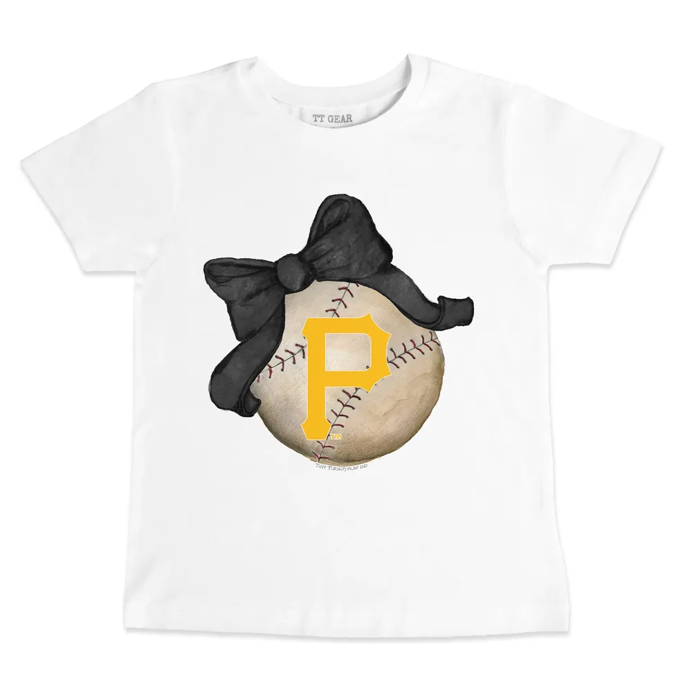 Lids Pittsburgh Pirates Tiny Turnip Youth Baseball Bow T-Shirt