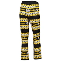 Women's FOCO Black Pittsburgh Steelers Wordmark Ugly Pajama Set