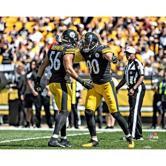 Myles Garrett Cleveland Browns Unsigned Celebrates A Sack in White Jersey Photograph