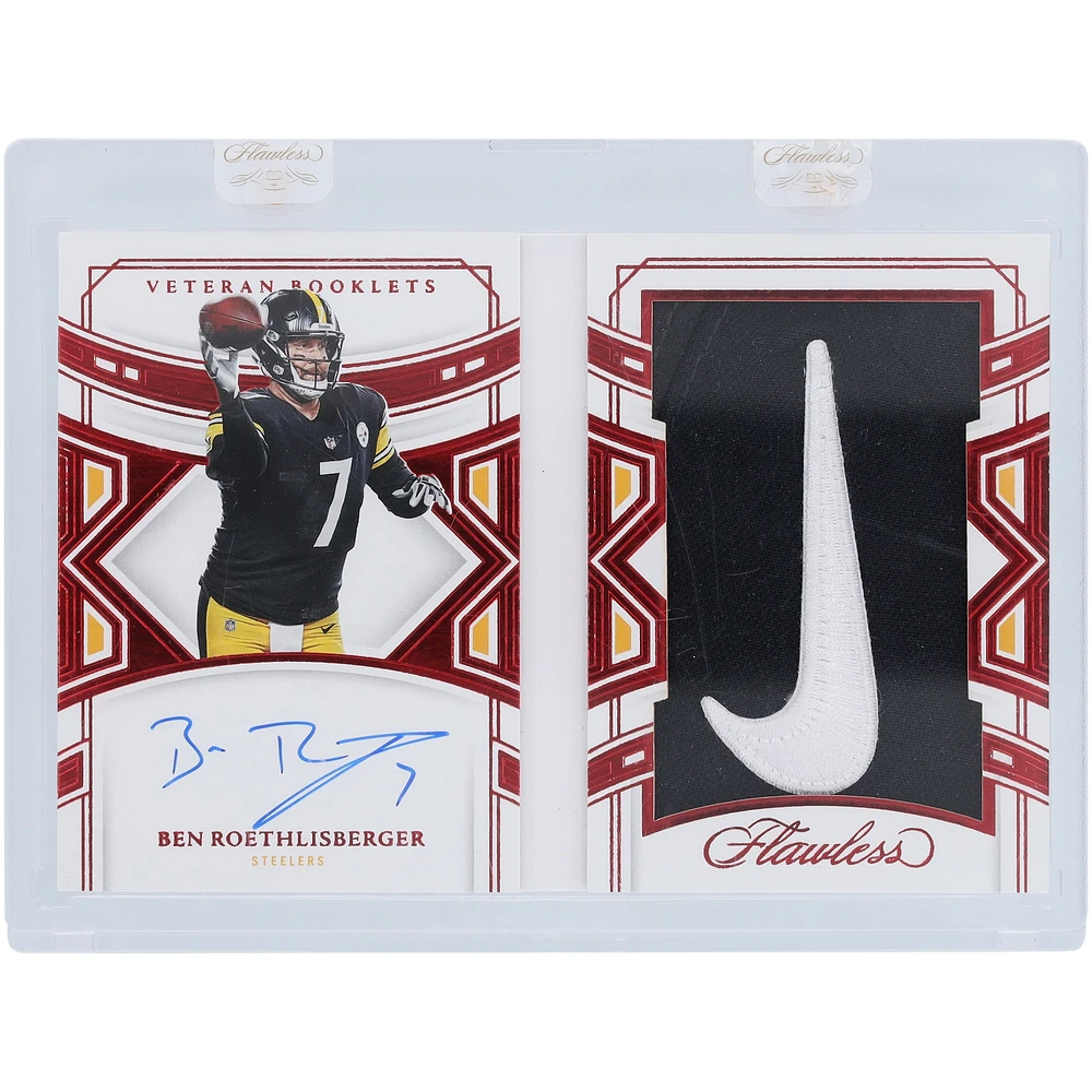 Ben Roethlisberger Pittsburgh Steelers Autographed 2022 Panini Flawless Nike Swoosh Relic #VB-BR #1/2 Card