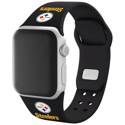 Pittsburgh Steelers Silicone Apple Watch Band - Black