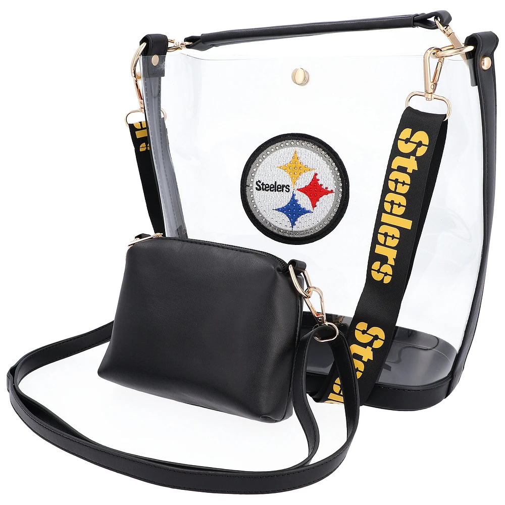 Cuce Pittsburgh Steelers Rhinestone Clear Purse