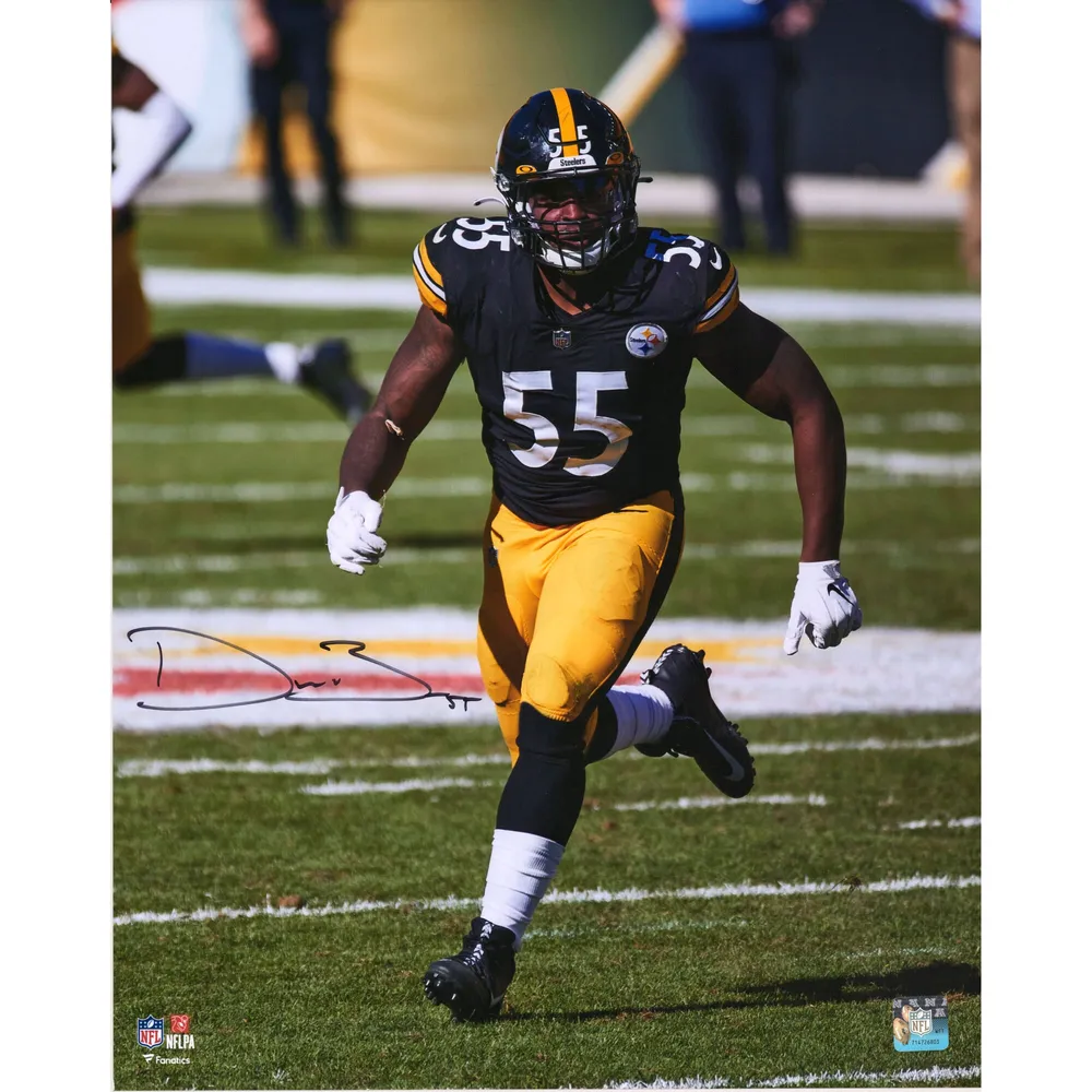 Lids Devin Bush Pittsburgh Steelers Fanatics Authentic Autographed 16 x  20 Black Jersey Vertical Photograph