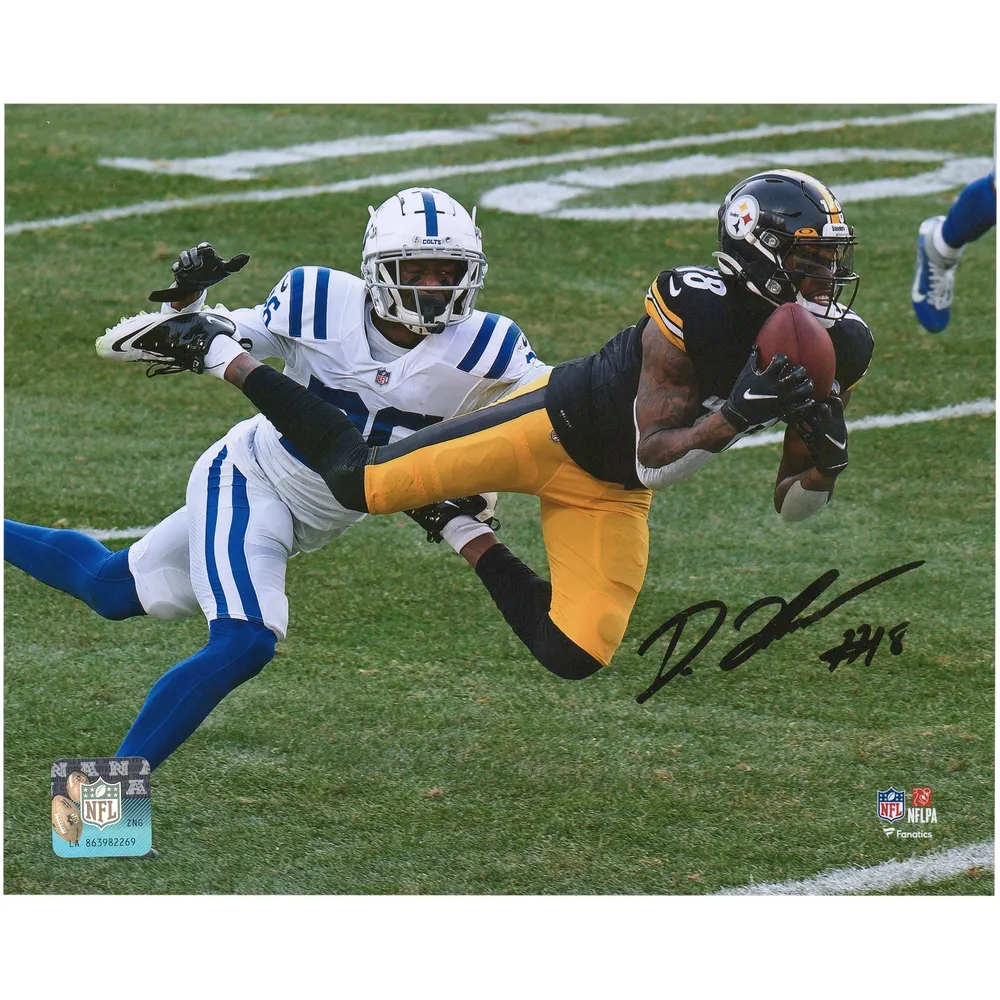 Lids Diontae Johnson Pittsburgh Steelers Fanatics Authentic Autographed 8  x 10 Leaping Photograph