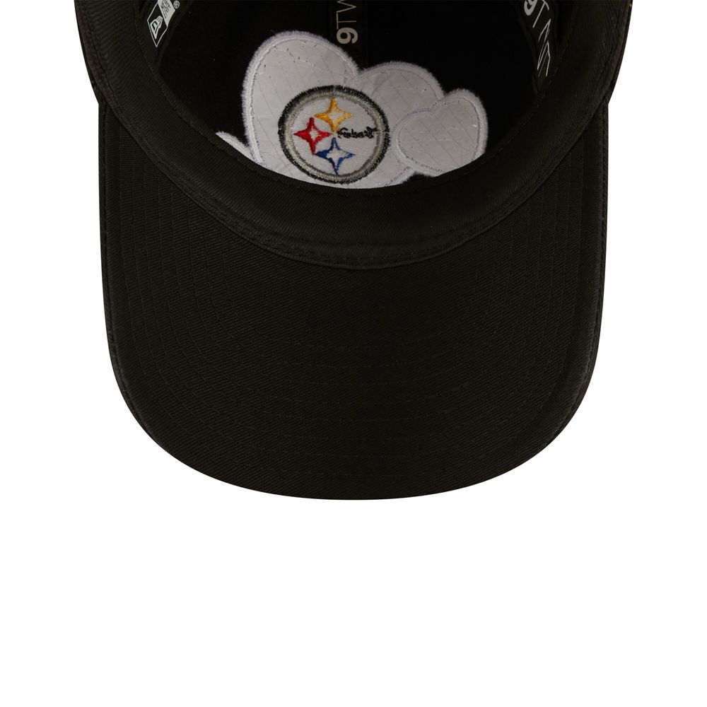 Girls Toddler New Era Black Pittsburgh Steelers Hearts 9TWENTY Adjustable Hat