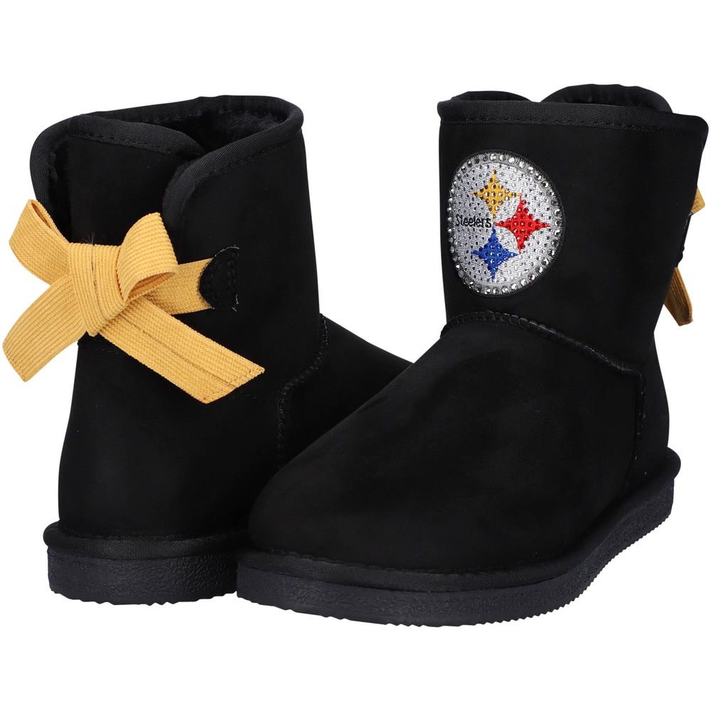 Women's Cuce Black Pittsburgh Steelers Faux Fur Boots